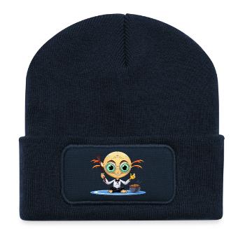 Meditateur Zen Extraterrestre - Beanie recyclé à patch - bleu marine - Devant
