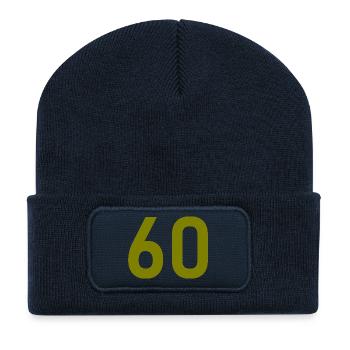 60. 60 JAHRE. 60-JÄHRIGES JUBILÄUM. 60. GEBURTSTAG. - Recycelte Patch Beanie - French Navy - Vorne