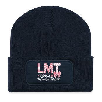 Masseurin Sprüche Massage Lustige Masseur Geschenk - Recycelte Patch Beanie - French Navy - Vorne