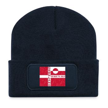 Emblème du Groenland Non à vendre - Beanie recyclé à patch - bleu marine - Devant