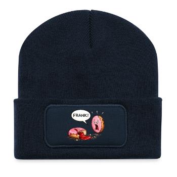 Donut drama – FRANK was bitten! - Recycled Patch Beanie - french navy - Front