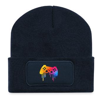 Gamer  - Recycelte Patch Beanie - French Navy - Vorne