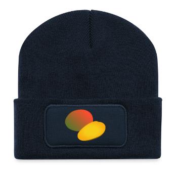 Tropischer Mango-Duo-Farbverlauf - Recycelte Patch Beanie - French Navy - Vorne