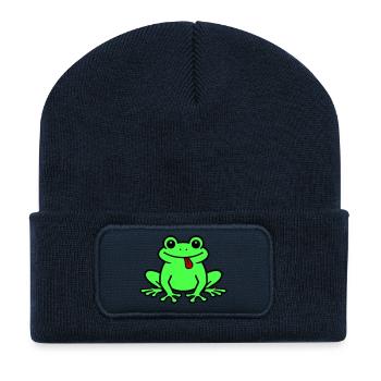 Toad Comic Frog - Recycled Patch Beanie - french navy - Front