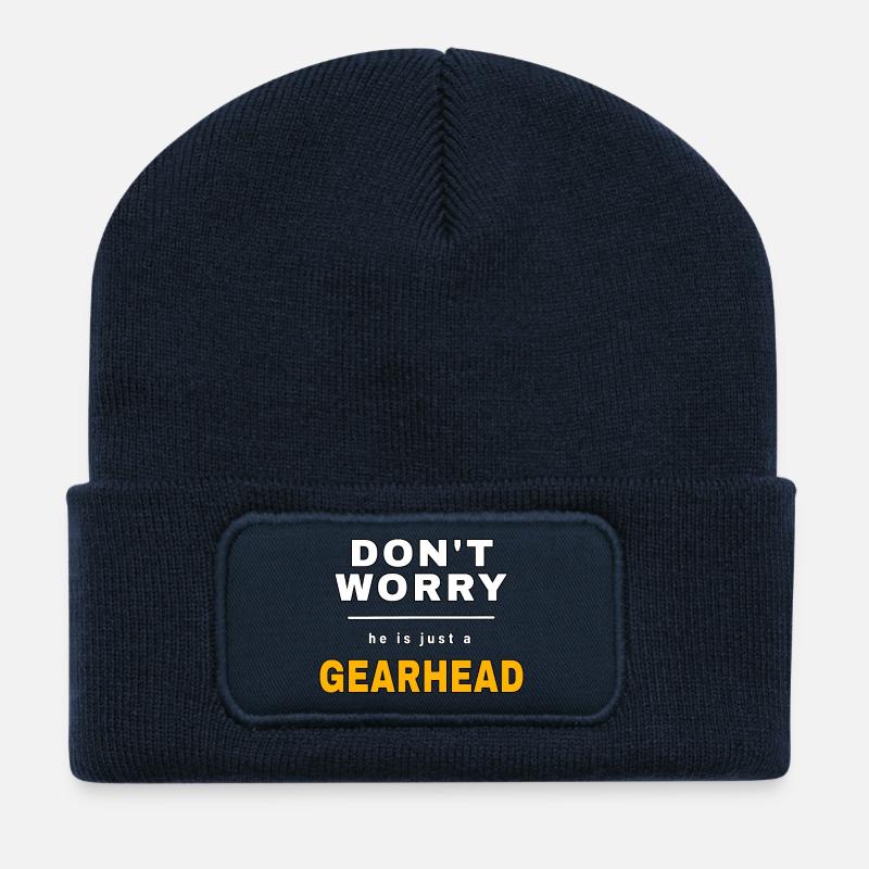 Ne vous inquiétez pas, c’est juste un passionné de mécanique – Car Shirt - Beanie recyclé à patch - bleu marine
