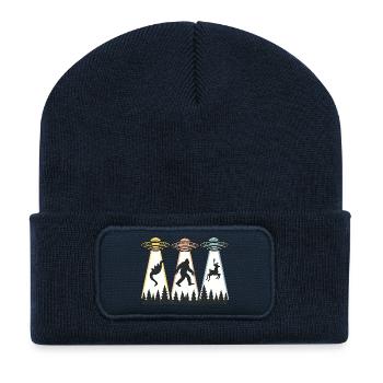 Alien-Entführung Bigfoot Loch Ness Lustiges UFO - Recycelte Patch Beanie - French Navy - Vorne