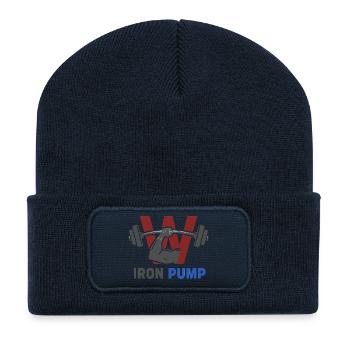 Iron Pump Krafttraining Emblem - Recycelte Patch Beanie - French Navy - Vorne