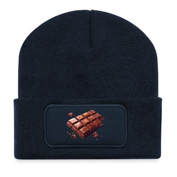 Schokolade - Recycelte Patch Beanie - French Navy - Vorne