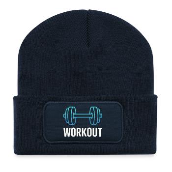Neon-Workout-Hanteln - Recycelte Patch Beanie - French Navy - Vorne