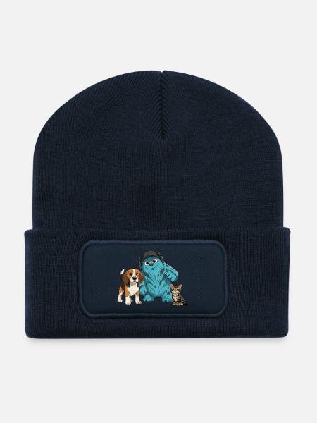 Fluffonster Fluffo & Friends: Lucky & Funtik - Recycled Patch Beanie - french navy