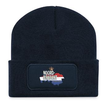 Souvenir rétro de la Hollande du Brabant-Nord Néerlandais - Beanie recyclé à patch - bleu marine - Devant