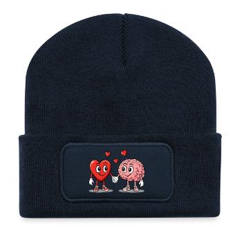 Heart and Brain Connected - Recycled Patch Beanie - french navy - Front