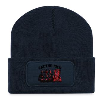 Mangez les riches - Marx Engels, Lénine - Döner Kebab - Beanie recyclé à patch - bleu marine - Devant