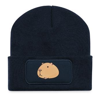 Entspannte Capybara-Cozy Vibe - Recycelte Patch Beanie - French Navy - Vorne