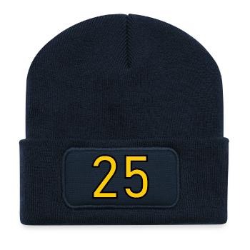 HAPPY BIRTHDAY. JOYEUX ANNIVERSAIRE. ANNIVERSAIRE. - Beanie recyclé à patch - bleu marine - Devant