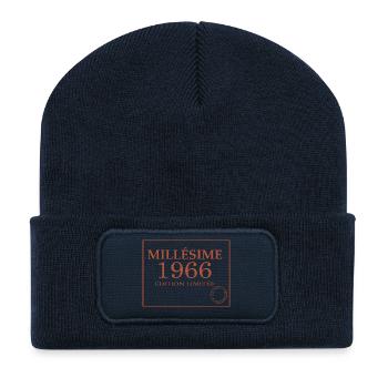 Millésime 1966 60 ans Anniversaire Vintage Cadeau. - Beanie recyclé à patch - bleu marine - Devant