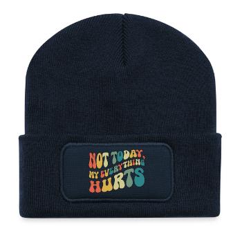 Pas aujourd’hui, tout me fait mal à cause de la fibromyalgie. - Beanie recyclé à patch - bleu marine - Devant