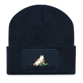 ChillKater mit Flaschen - Recycelte Patch Beanie - French Navy - Vorne