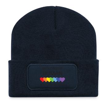 Mois de la fierté LGBTQ - Soyez une personne décente. Ce n’est pas th - Beanie recyclé à patch - bleu marine - Devant