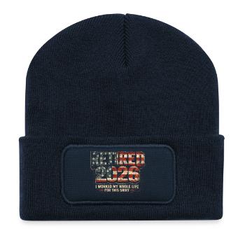 Rente 2026 – dafür habe ich mein ganzes Leben gear - Recycelte Patch Beanie - French Navy - Vorne