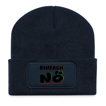 Einfach nein/NÖ - Recycelte Patch Beanie - French Navy - Vorne