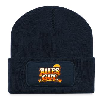 Alles Gut Spruch - Recycelte Patch Beanie - French Navy - Vorne