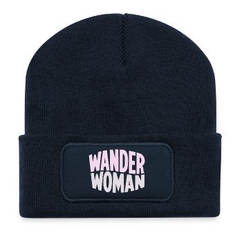 Wanderfrau Gradient Typo - Recycled Patch Beanie - french navy - Front