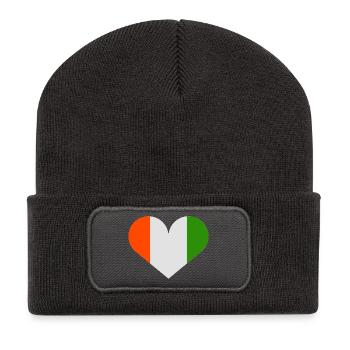 Irish flag in the shape of a heart - Recycled Patch Beanie - dark grey - Front