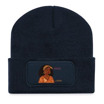 Glaub an Dich: Empowerment Porträt - Recycelte Patch Beanie - French Navy - Vorne