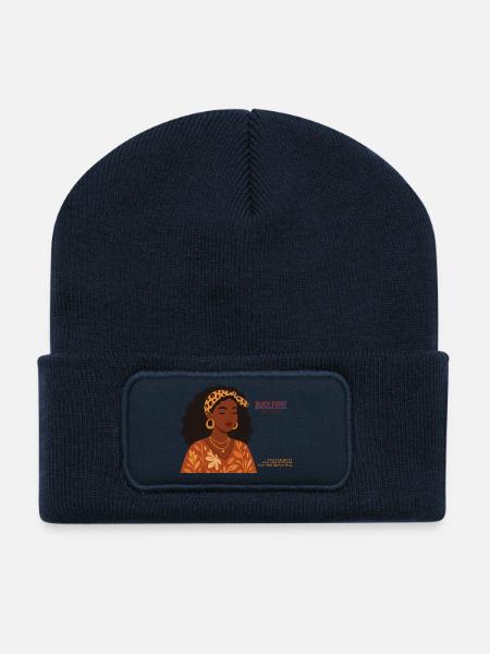 Believe in Yourself: Empowerment Portrait - Recycled Patch Beanie - french navy