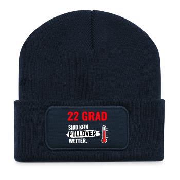 22 Grad T Shirt Wetter - Recycelte Patch Beanie - French Navy - Vorne