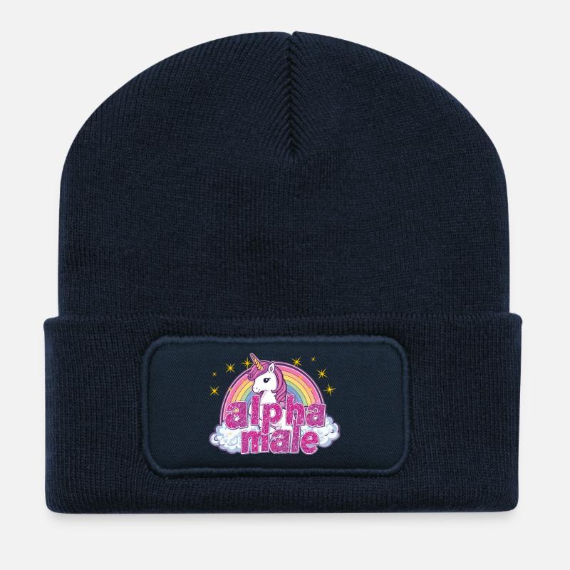 alphaMaleUnicorn - Beanie recyclé à patch - bleu marine
