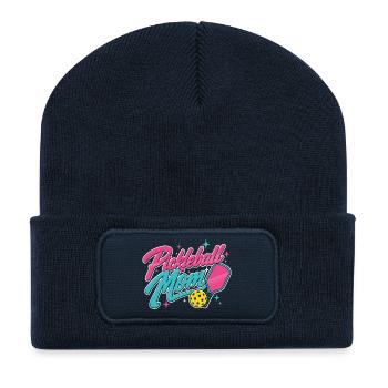 Pickleball Mom Paddle Sportspielerin - Recycelte Patch Beanie - French Navy - Vorne