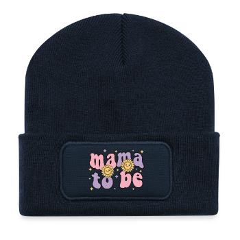 Gender Reveal Mama To Be Baby Shower Team Girl - Recycled Patch Beanie - french navy - Front