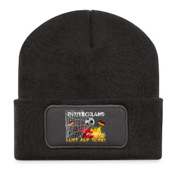 LUST AUF TORE! – Deutschland Fußball - Recycelte Patch Beanie - Dunkelgrau - Vorne