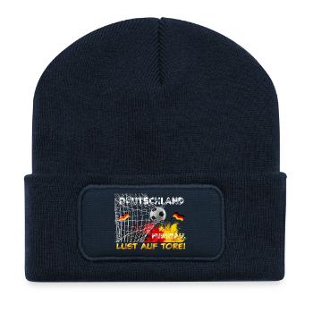 LUST AUF TORE! – Deutschland Fußball - Recycelte Patch Beanie - French Navy - Vorne