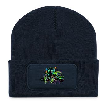 Traktor – Bauer - Recycelte Patch Beanie - French Navy - Vorne