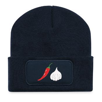 Chili and garlic duo - Recycled Patch Beanie - french navy - Front