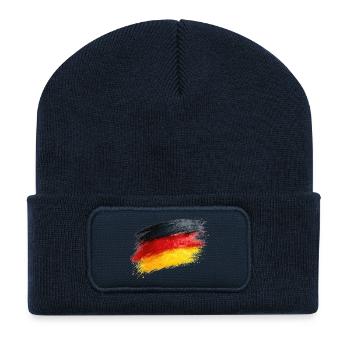 Titre du drapeau allemand en coups de pinceau - Beanie recyclé à patch - bleu marine - Devant
