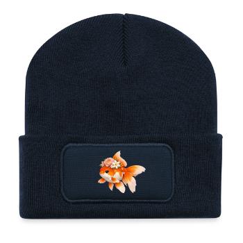 Goldfisch - Recycelte Patch Beanie - French Navy - Vorne