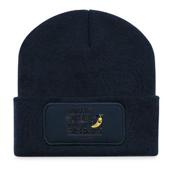Du bist nicht du, wenn du Hunger hast - Recycelte Patch Beanie - French Navy - Vorne