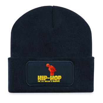 Hip Hop Fist Basketball Tee - Recycled Patch Beanie - french navy - Front