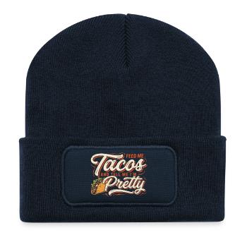 Tacos and Tell Me I'm Pretty - Recycled Patch Beanie - french navy - Front