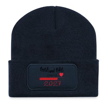 Loading Oma und Opa 2027 - Recycelte Patch Beanie - French Navy - Vorne