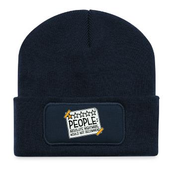 People Absolute Nightmare 1 Stern Review Logo Text - Recycelte Patch Beanie - French Navy - Vorne