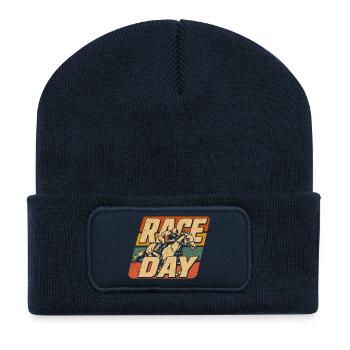 Renntag Retro Stil - Recycelte Patch Beanie - French Navy - Vorne