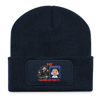 Junggesellinnenabschied, Hochzeit, Comedy-Hochzeit, Team des Bräutigams - Recycelte Patch Beanie - French Navy - Vorne