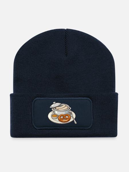Deftige bayerische Brotzeit - Recycelte Patch Beanie - French Navy