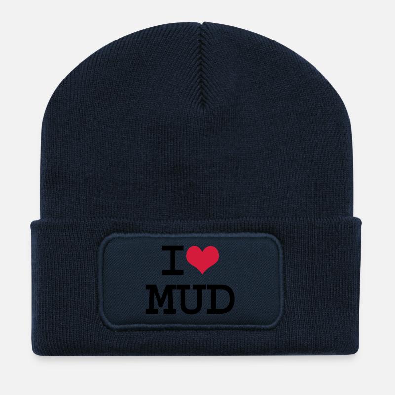 I Herz-Schlamm - Recycelte Patch Beanie - French Navy