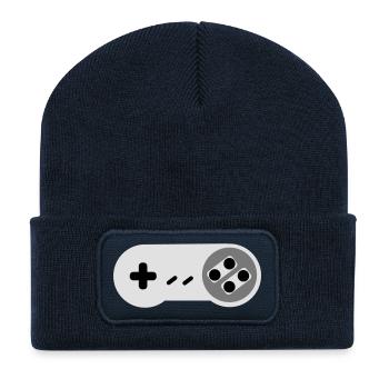 Super NES Controller - Beanie recyclé à patch - bleu marine - Devant